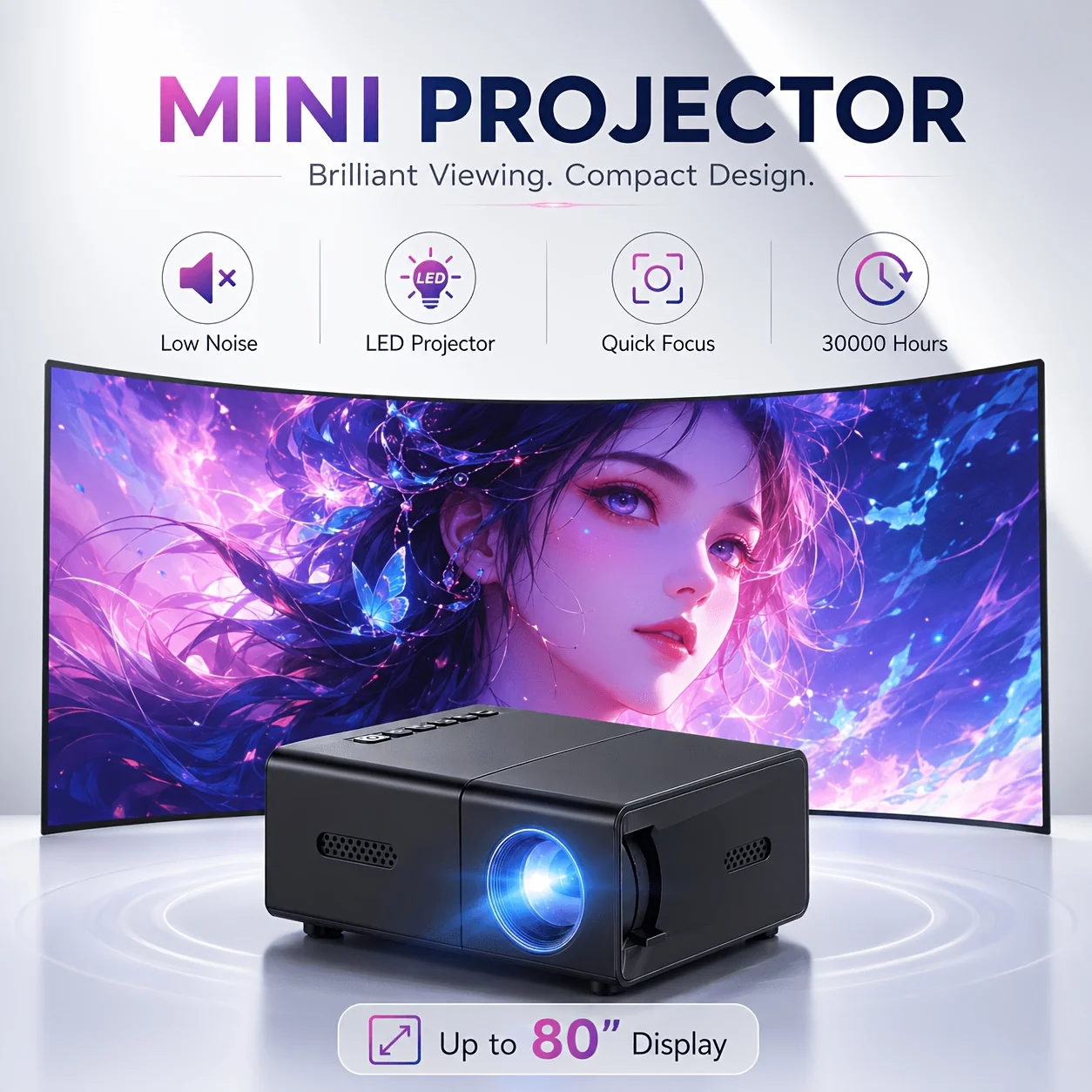 Mini portable projector, compa - Android Tablet Gaming Accessories ulasan dan harga