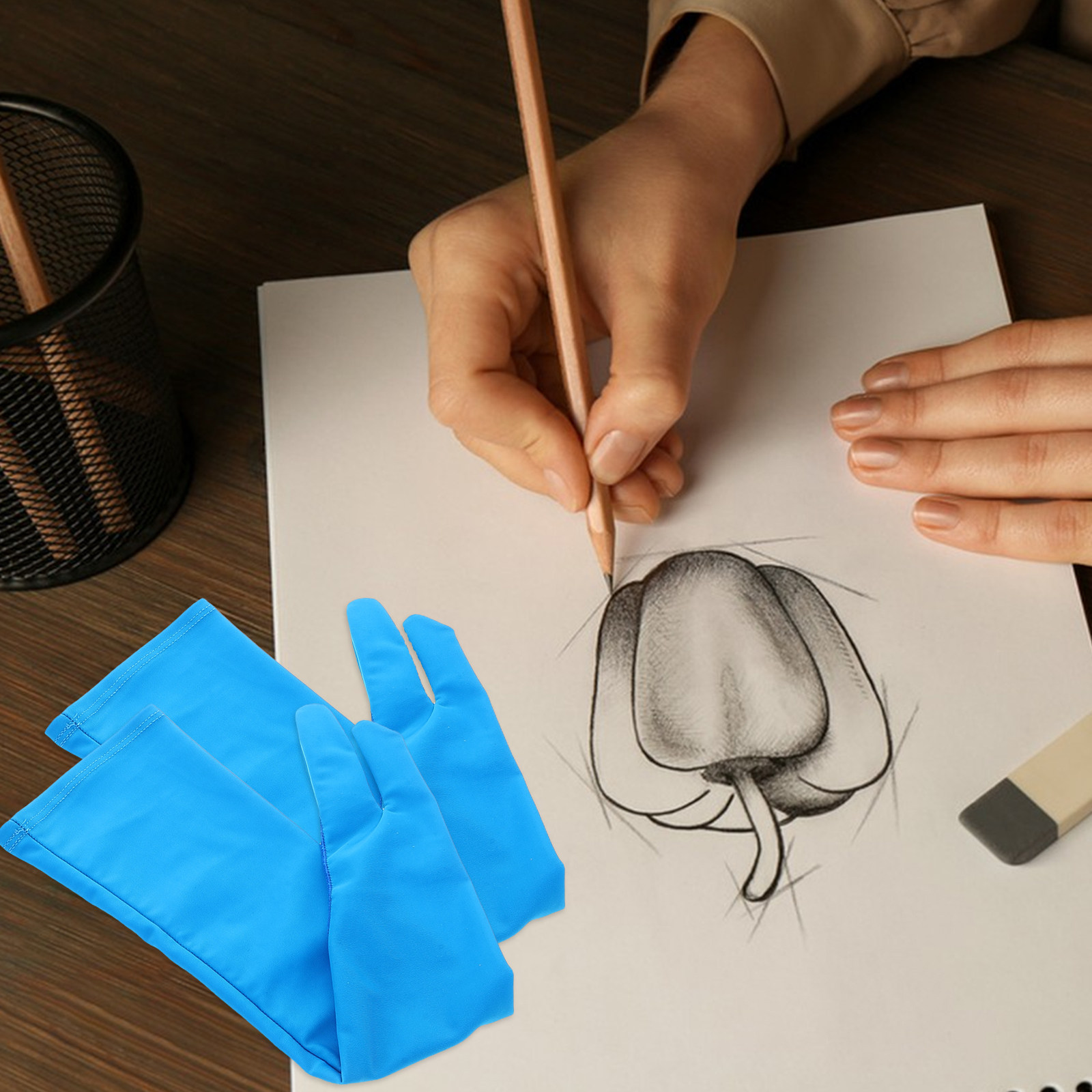 1Pair Drawing Glove Two-Finger - Drawing Glove Artist ulasan dan harga