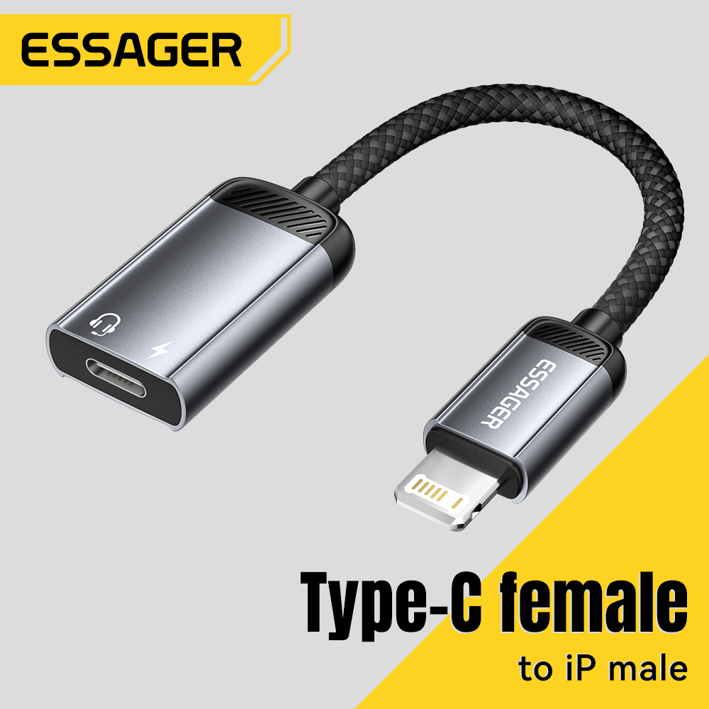 Essager Type-C Audio Adapter C - Wired Earphone Lightning ulasan dan harga