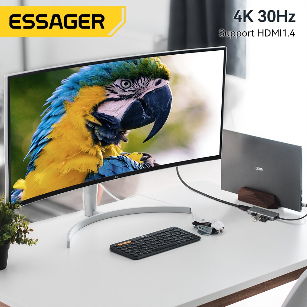 Essager 5 in 1 USB C HUB HDMI- - Usb Hub Type C ulasan dan harga