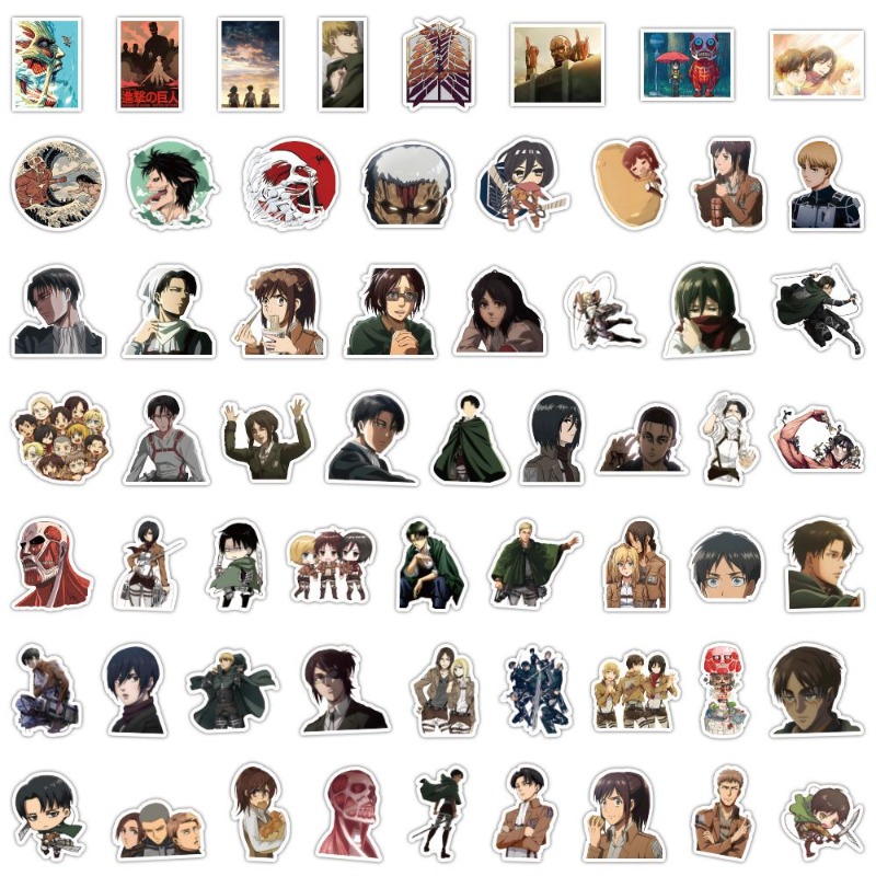 60Pcs Attack on Titan Anime St - Tablet Cute Accessories ulasan dan harga