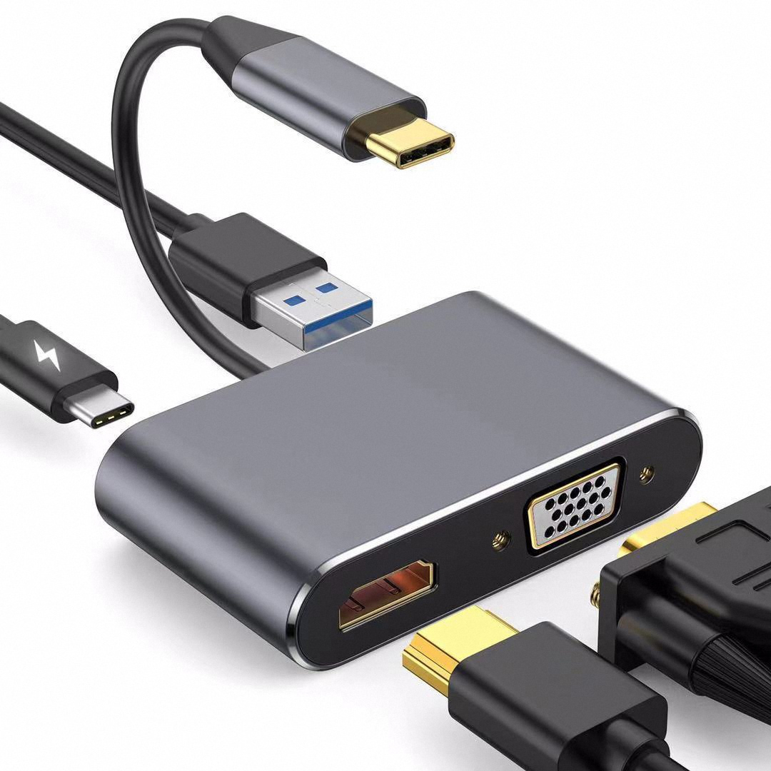 4K USB Type C to VGA 1080P USB - Usb Hub Type C ulasan dan harga